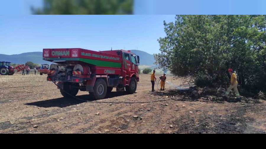 Osmaneli'de kan anz yangn kontrol altna alnarak sndrld